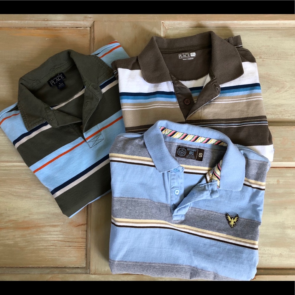 Bundle 3 Boys Short Sleeve Polo Shirts
